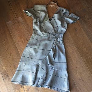 J.O.A. Plaid Ruffle Dress